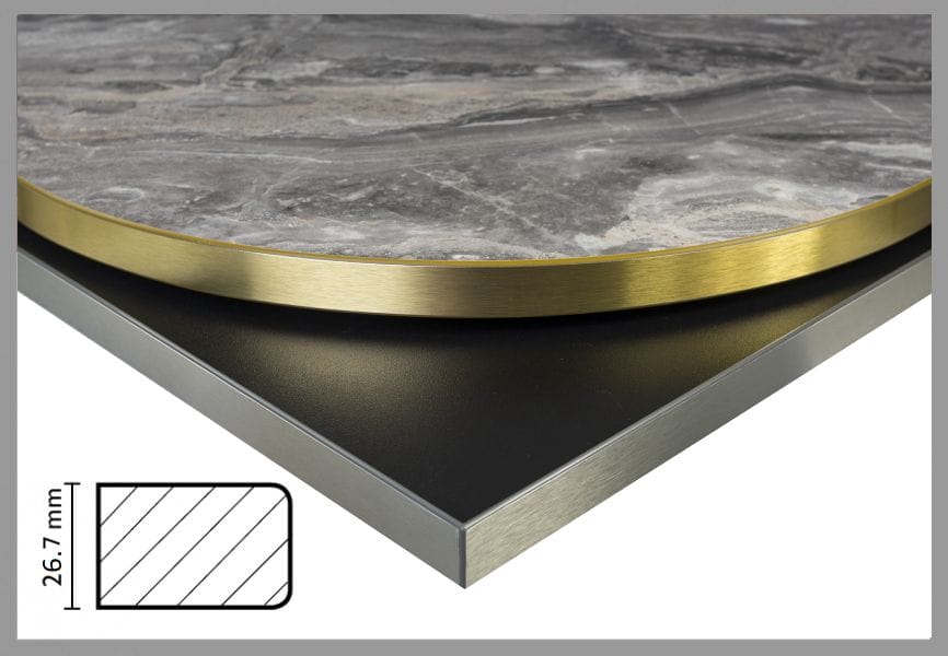 Bordsskiva med Mässing 26,7 mm 1 alu gold 267 med skiss